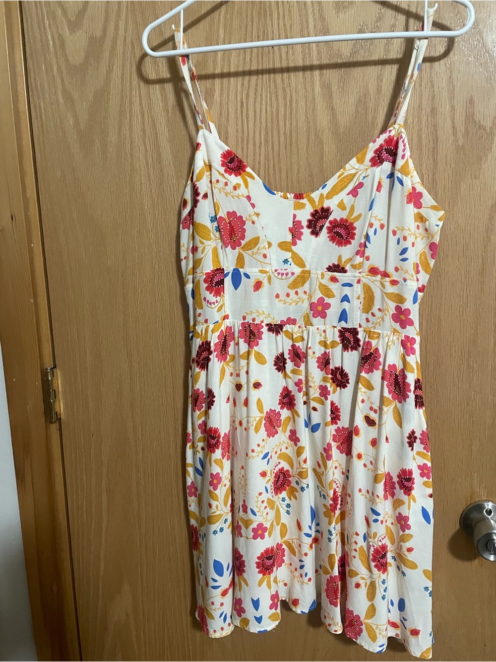 Express Cream Sundress with Pink, Yellow & Blue Floral Print